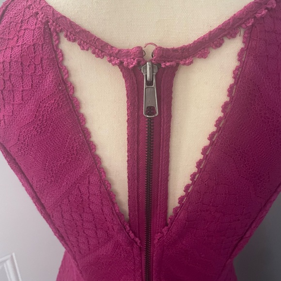 Free People MiniDress Zip back V-neck pink size XS size 4 - Picture 9 of 16